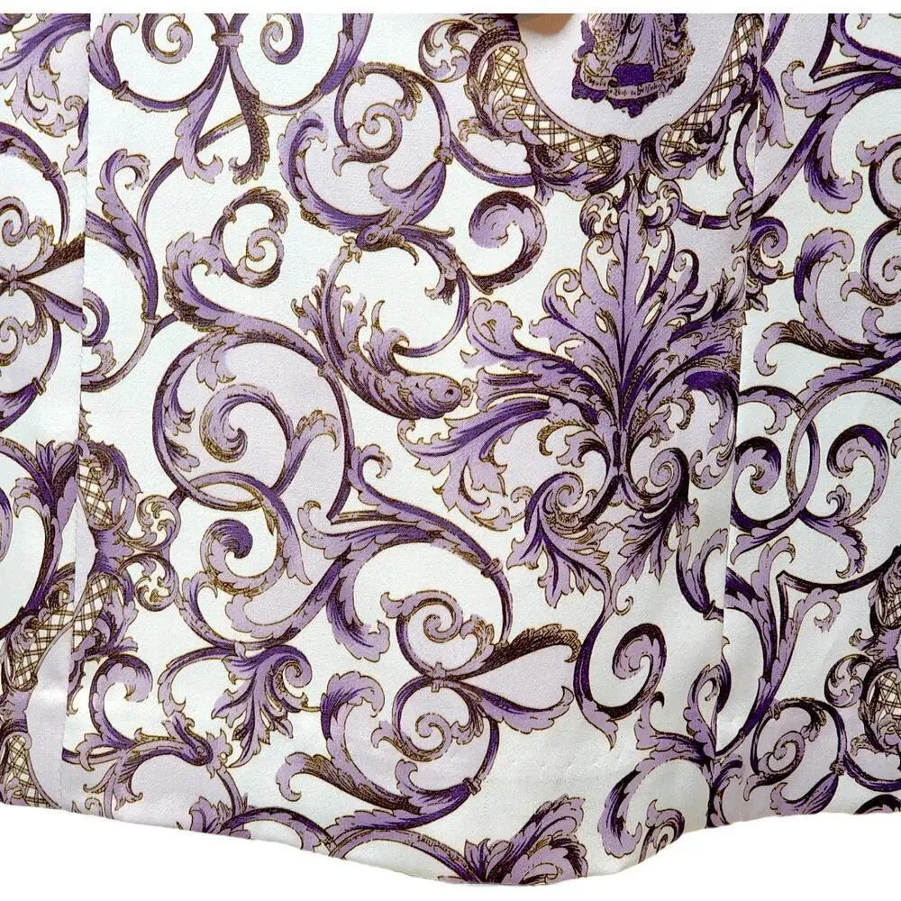 MARRY ME Vintage Women's Regal Shawl Satin Pencil Dress Size Medium Purple - Picture 13 of 15